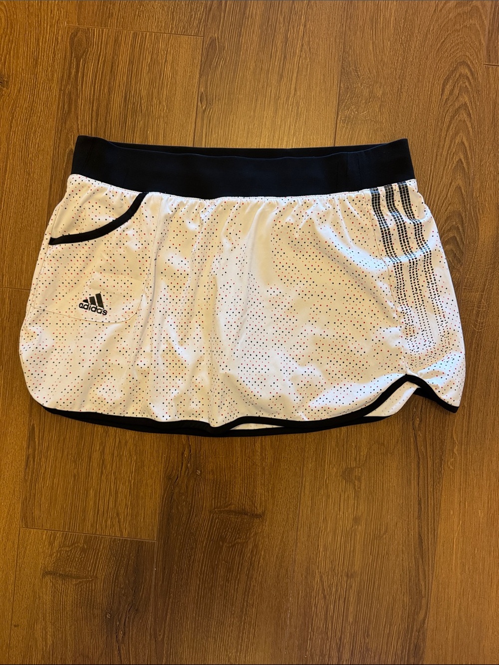 adidas White Athletic Skort with Black Trim